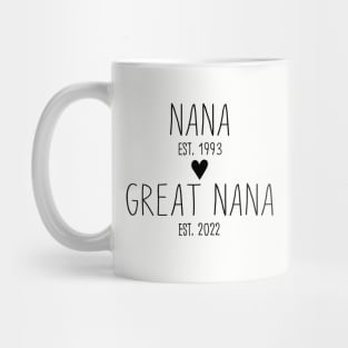 Nana, Pregnancy Announcement, Pregnancy Reveal, New Baby Announcement, Baby Reveal, Nana to Great Nana, Mother's Day Gift Mug